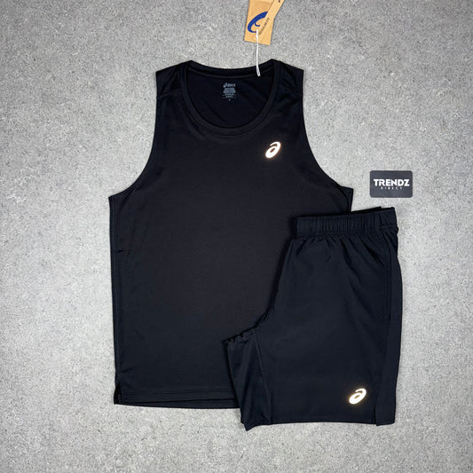 ASICS CORE VEST & SHORTS SET - BLACK