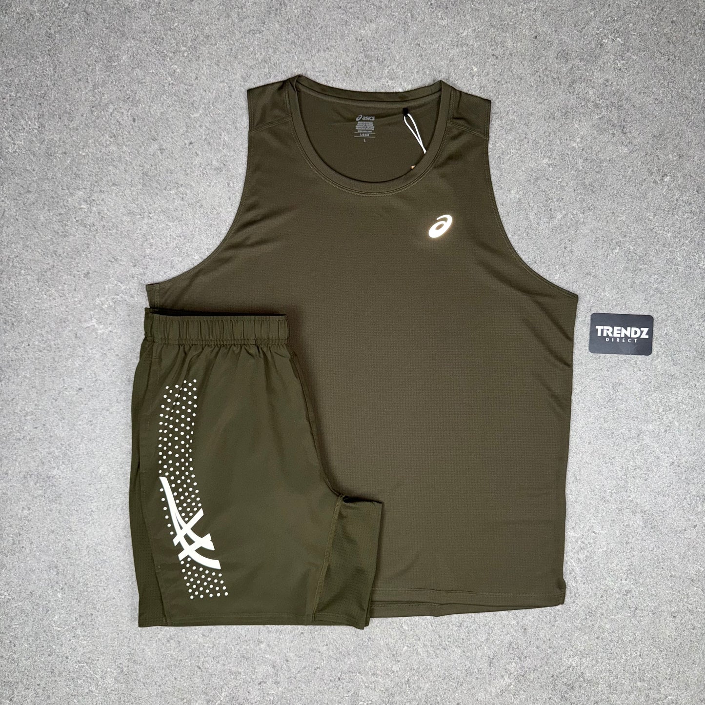 ASICS CORE VEST & SHORTS SET - BROWNSTONE