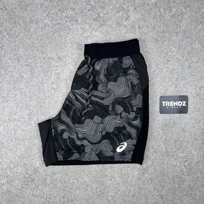 ASICS FUJITRAIL T-SHIRT & SHORTS SET - BLACK/GREY