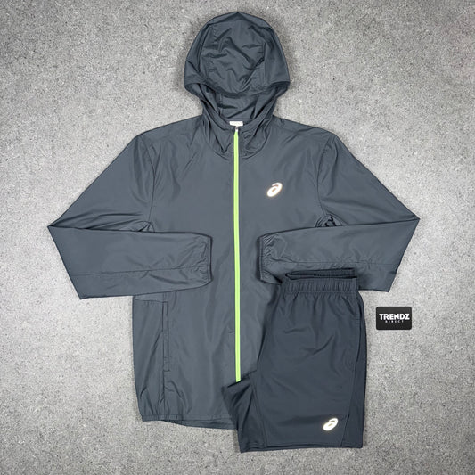 ASICS CORE JACKET & SHORTS SET - GREY