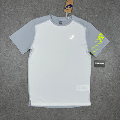 ASICS ICON T-SHIRT & SHORTS SET - GREY/VOLT