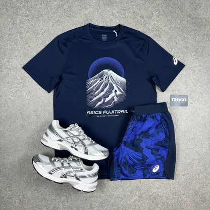 ASICS FUJITRAIL T-SHIRT & SHORTS SET - NAVY/BLUE