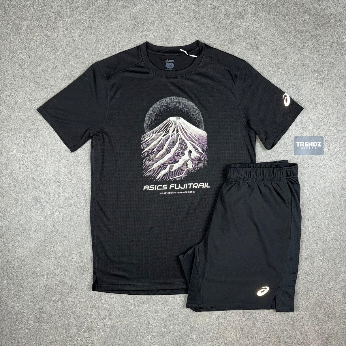 ASICS FUJITRAIL T-SHIRT & PERFORMANCE SHORTS SET - BLACK