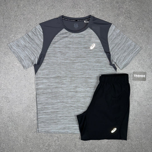 ASICS ROAD T-SHIRT & SHORTS SET - GREY