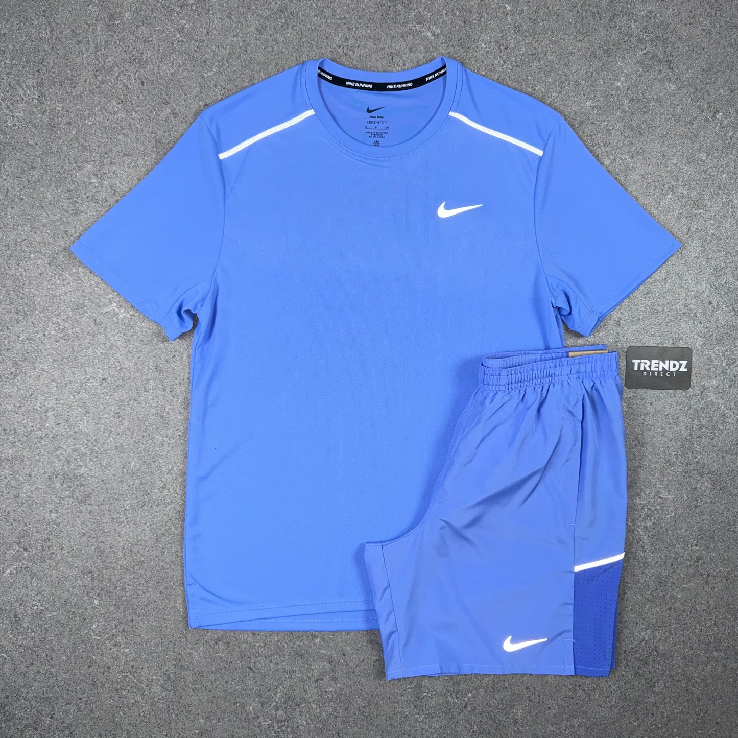 NIKE MILER T-SHIRT & MILER SHORTS SET - BLUE PULSE