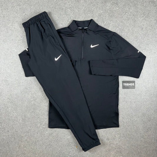 NIKE ELEMENT HALF ZIP TRACKSUIT - BLACK