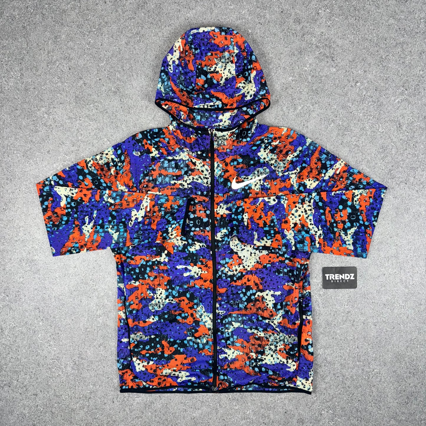 NIKE BLUE TIGER CAMO WINDBREAKER - BLUE/RED