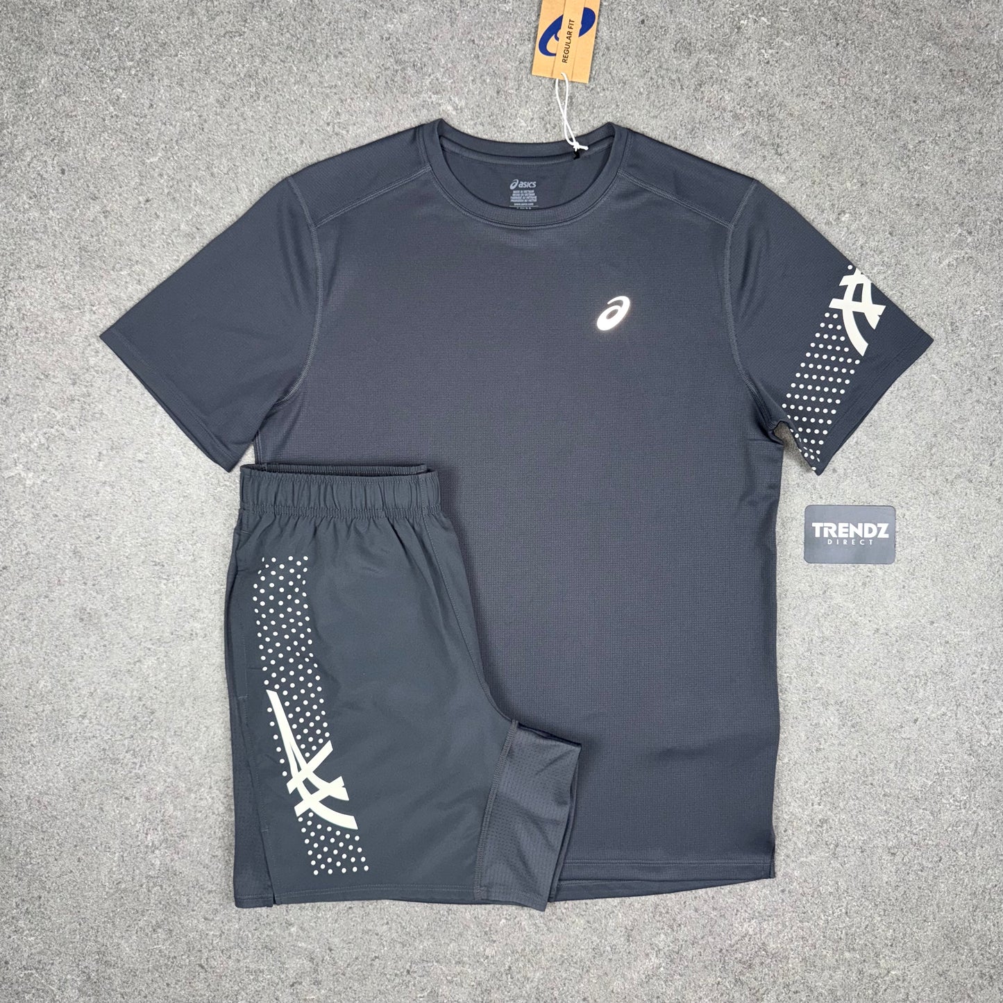 ASICS ICON T-SHIRT & ICON SHORTS SET - GREY