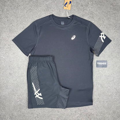 ASICS ICON T-SHIRT & ICON SHORTS SET - GREY