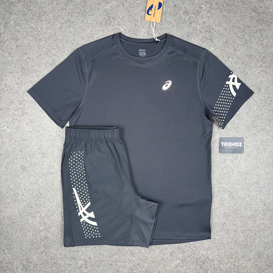 ASICS ICON T-SHIRT & ICON SHORTS SET - GREY