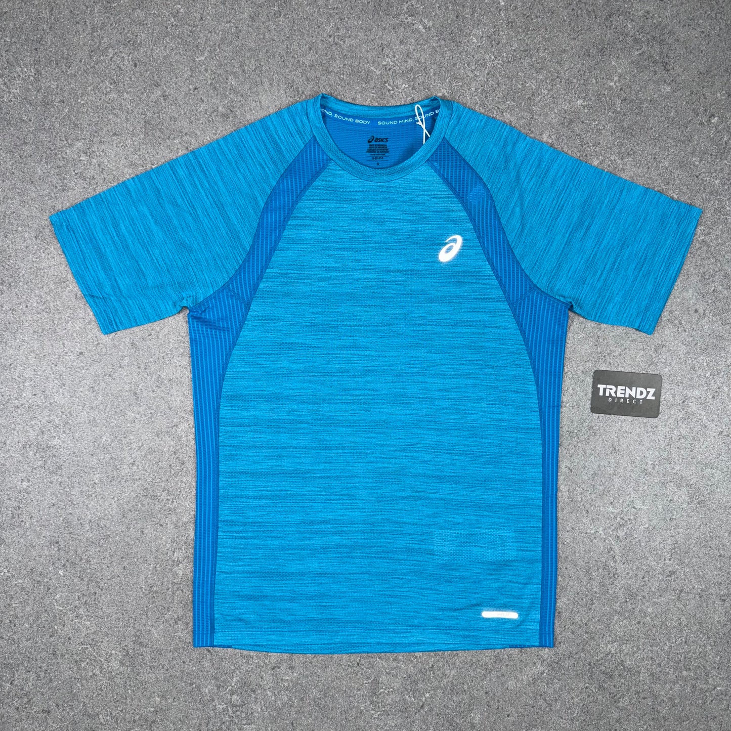 ASICS ROAD T-SHIRT & SHORTS SET - BLUE/BLACK