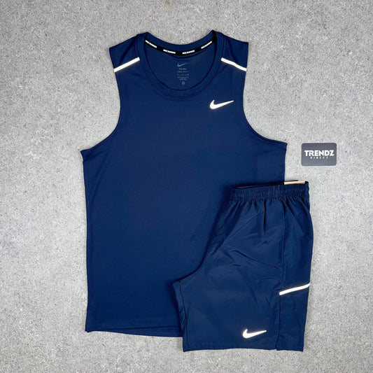 NIKE MILER VEST & SHORTS SET - NAVY