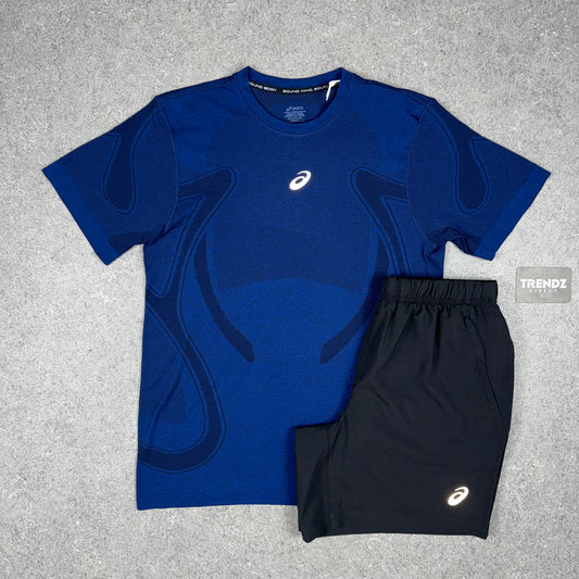ASICS SEAMLESS T-SHIRT & SHORTS SET - MIDNIGHT NAVY/BLACK