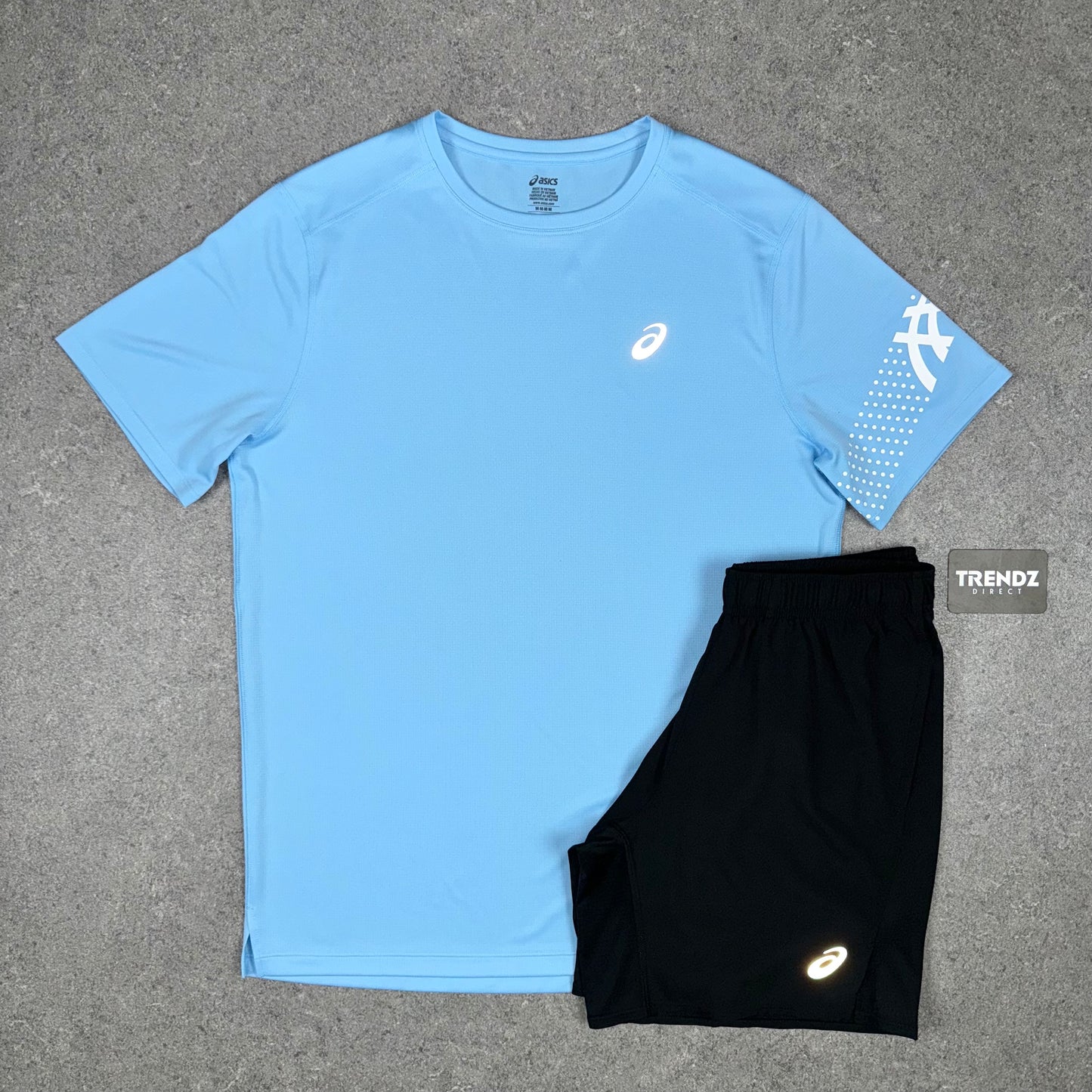 ASICS ICON T-SHIRT & PERFORMANCE SHORTS SET - ARCTIC BLUE
