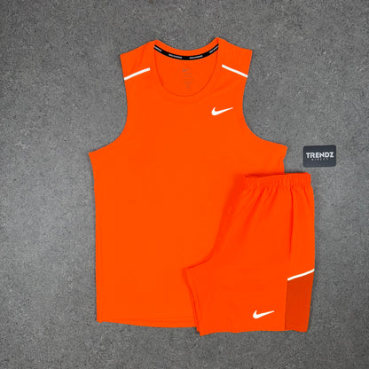 NIKE MILER VEST & SHORTS SET - ORANGE