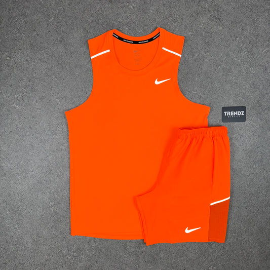NIKE MILER VEST & SHORTS SET - ORANGE
