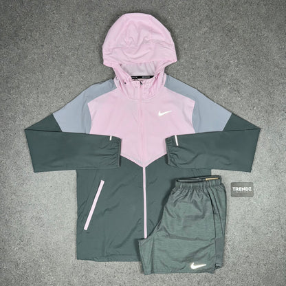 NIKE UV WINDBREAKER & SHORTS SET - PINK FOAM/GREY