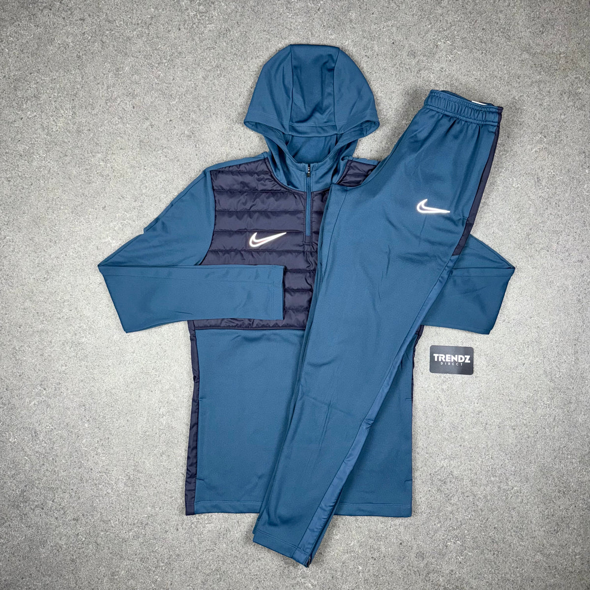 NIKE THERMA-FIT HALF ZIP TRACKSUIT - BLUE