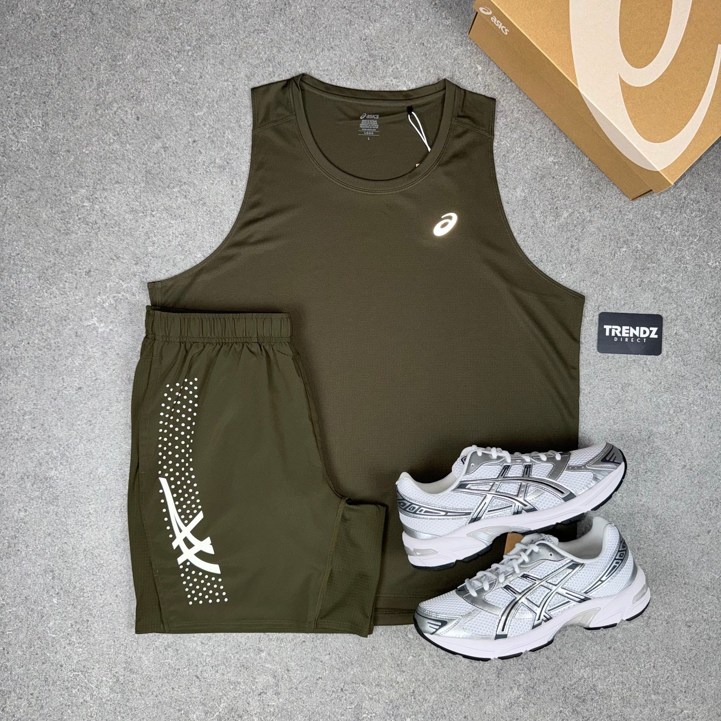 ASICS CORE VEST & SHORTS SET - BROWNSTONE