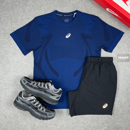 ASICS SEAMLESS T-SHIRT & SHORTS SET - MIDNIGHT NAVY/BLACK