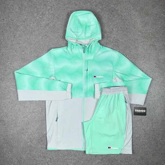 BERGHAUS TECH JACKET & SHORTS SET - MINT/GREY