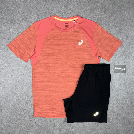 ASICS ROAD T-SHIRT & SHORTS SET - PEACH