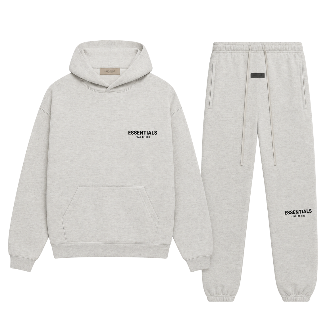FEAR OF GOD ESSENTIALS TRACKSUIT - LIGHT HEATHER OATMEAL (SS22)