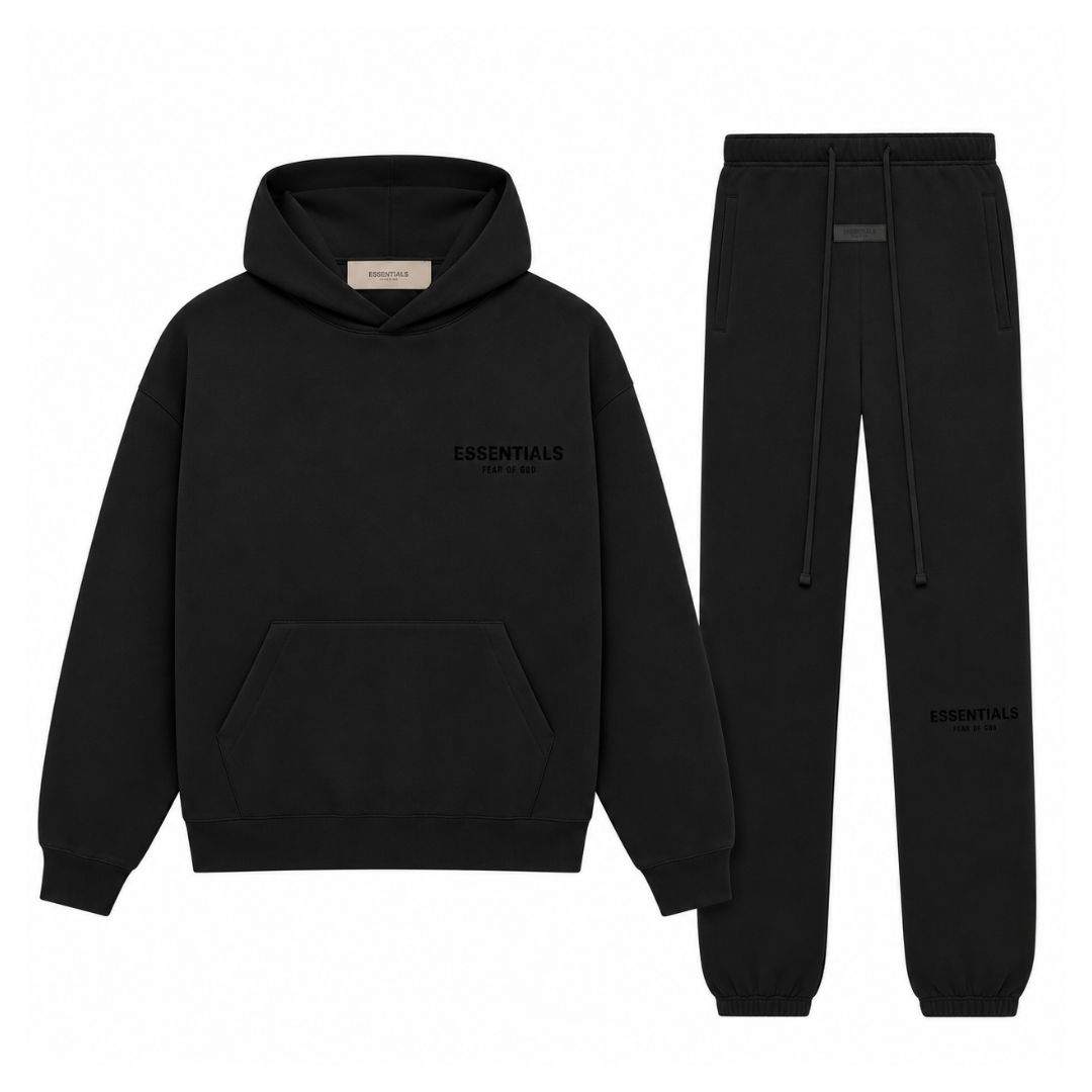 FEAR OF GOD ESSENTIALS TRACKSUIT - BLACK STRETCH LIMO (SS22)