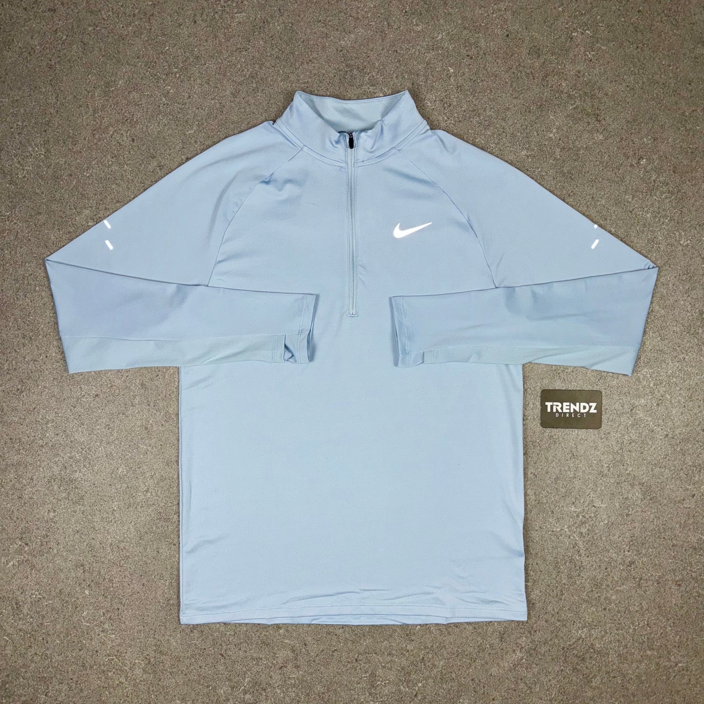 NIKE STRIDE HALF ZIP SHORTS SET - BABY BLUE/GREY