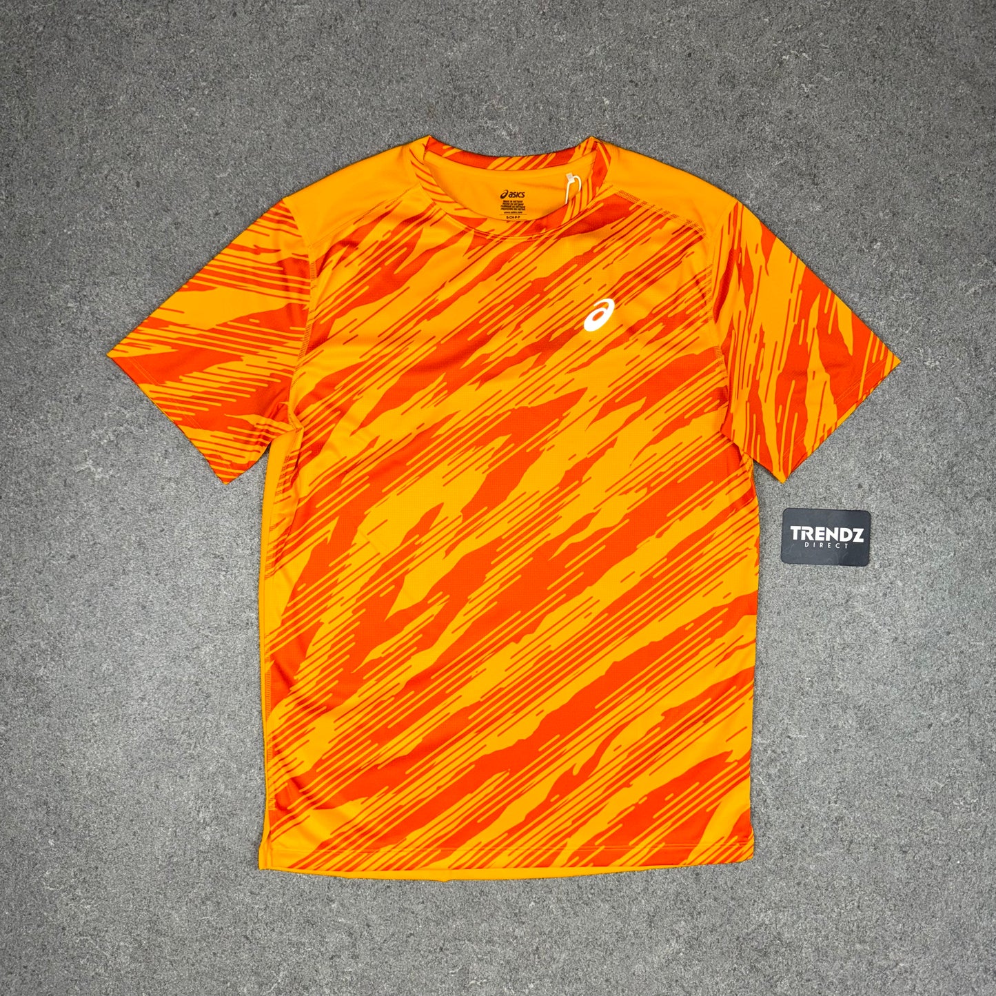 ASICS CORE ALL OVER PRINT T-SHIRT & SHORTS SET - ORANGE