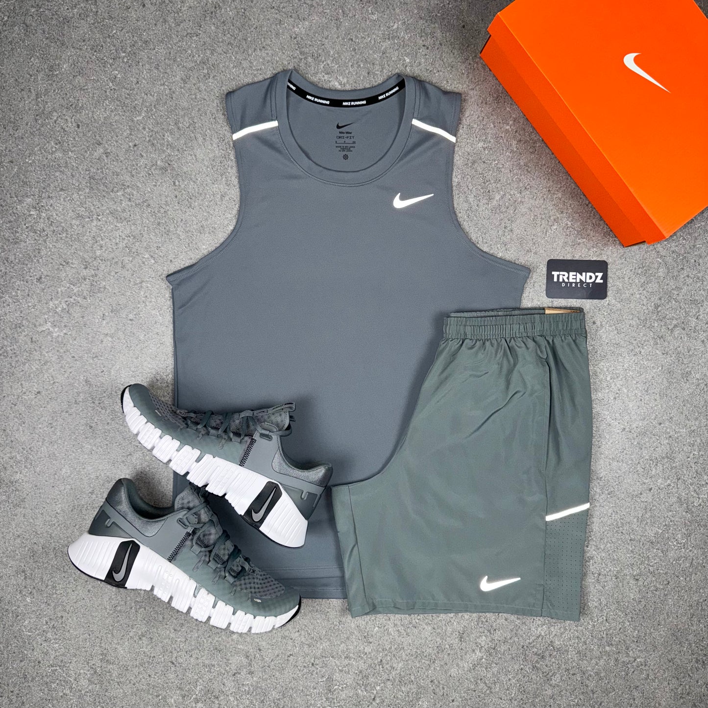 NIKE MILER VEST & SHORTS SET - GREY
