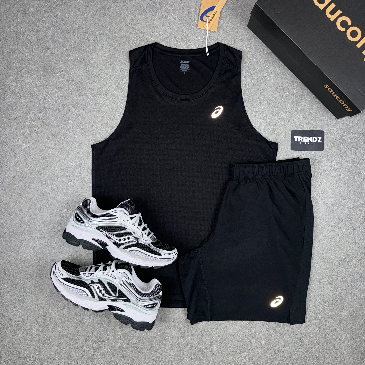 ASICS CORE VEST & SHORTS SET - BLACK