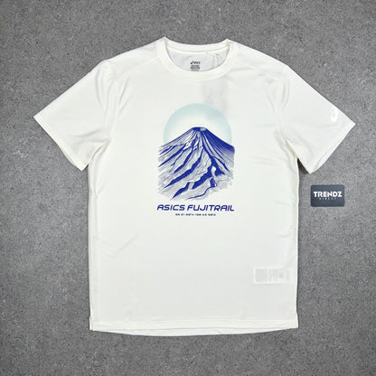 ASICS FUJITRAIL T-SHIRT & SHORTS SET - CREAM/BLUE