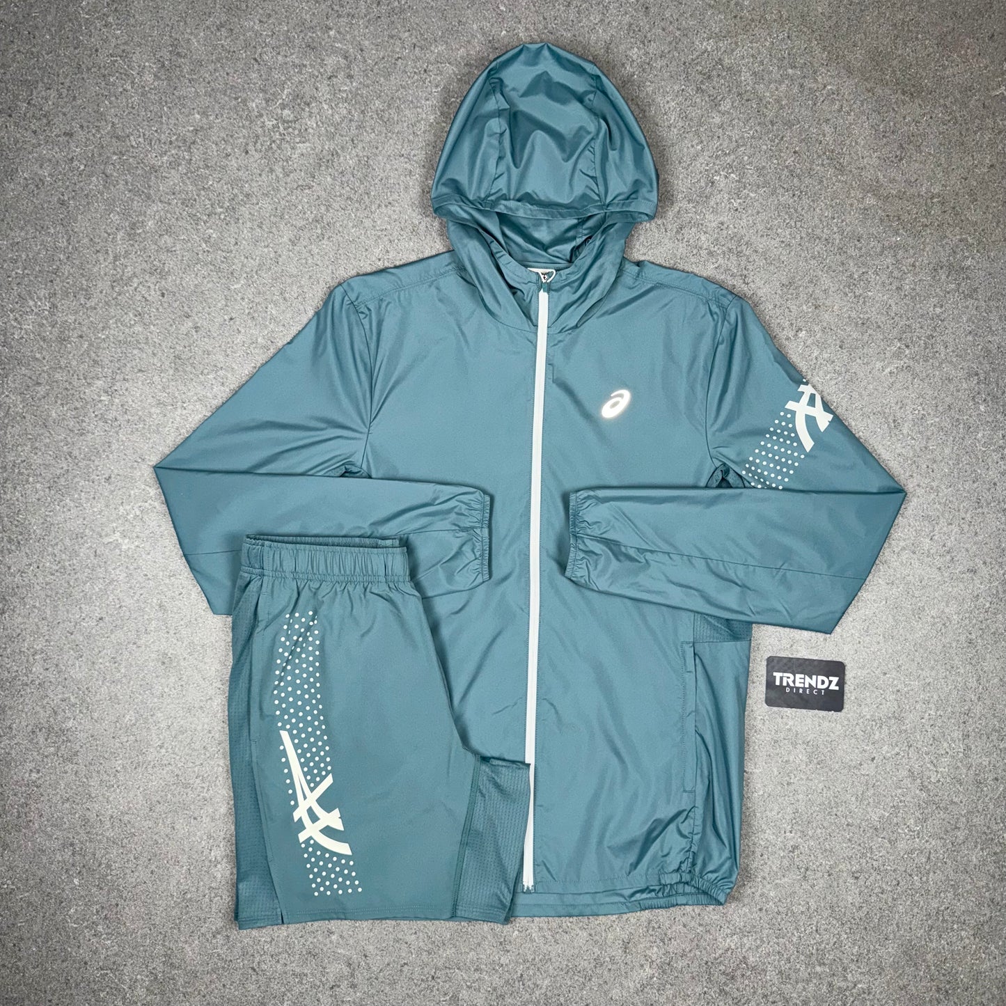 ASICS ICON JACKET & SHORTS SET - FOGGY TEAL