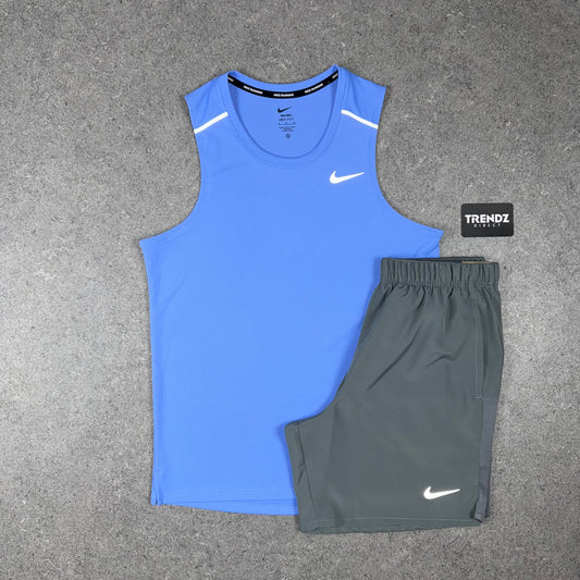NIKE MILER VEST & SHORTS SET - BLUE/GREY