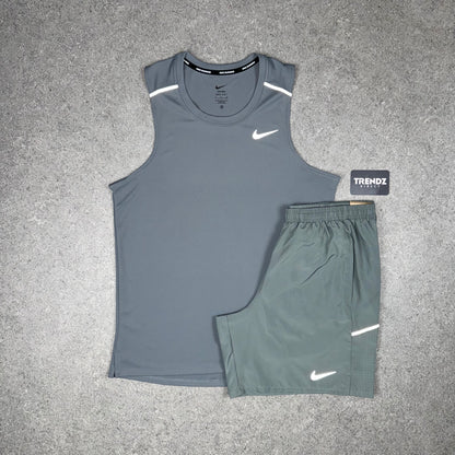 NIKE MILER VEST & SHORTS SET - GREY