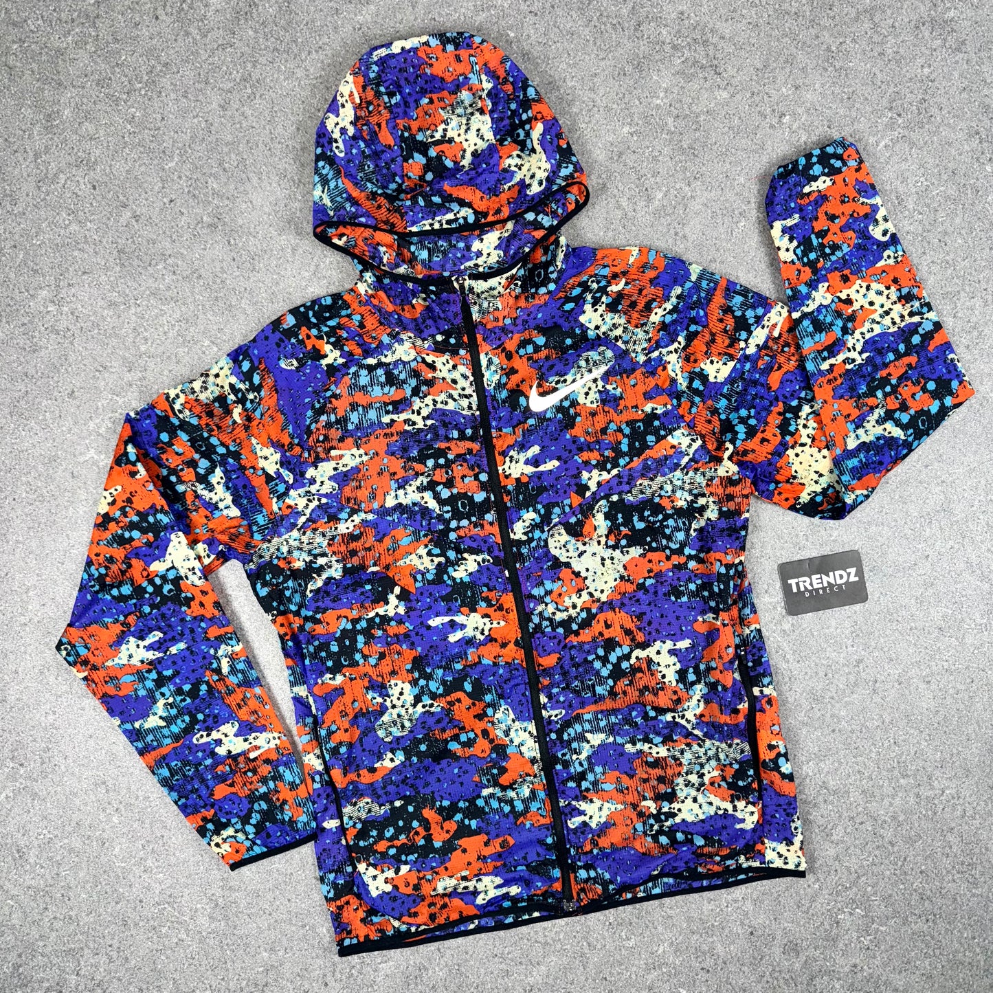 NIKE BLUE TIGER CAMO WINDBREAKER - BLUE/RED