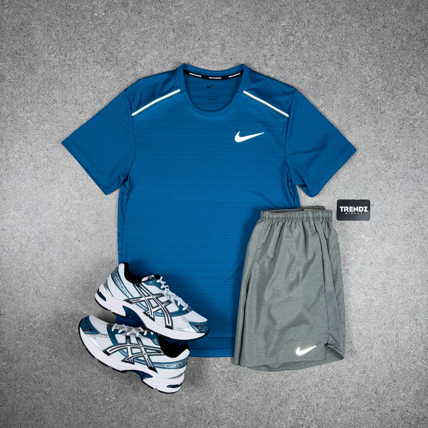 NIKE MILER & CHALLENGER SHORTS SET - TEAL ABYSS/GREY