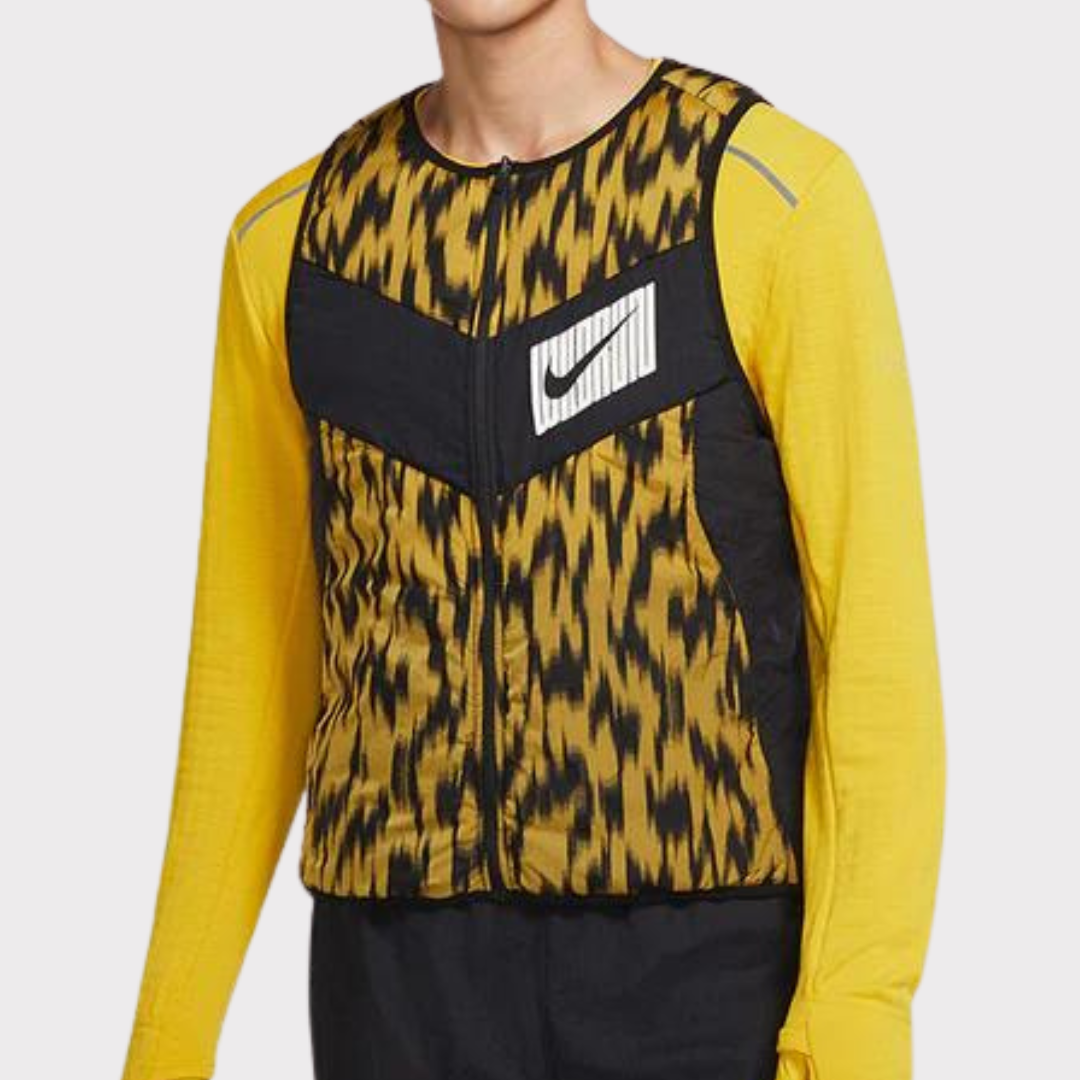 NIKE AEROLAYER REVERSIBLE GILET - BLACK/LEOPARD PRINT